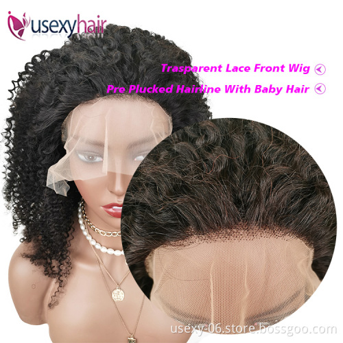Virgin brazilian hd lace front kinky curly hair wigs wholesale price human frontal lace wigs 100% virgin human hair afro wig